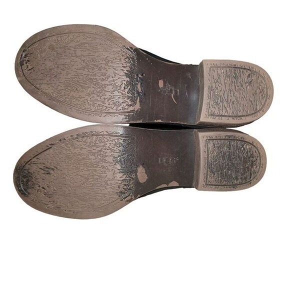 Ugg Cary Womens Black Suede Boots Leather Laces Up Back 8 Western Moto Biker Y2K - Picture 6 of 10